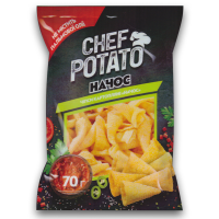 Снеки картопляні Chef Potato Начос, 70 г (4820106160677)