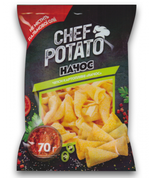 Снеки картопляні Chef Potato Начос, 70 г (4820106160677)