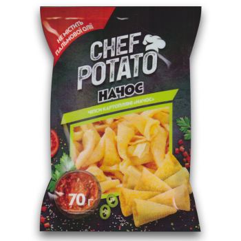 Снеки картофельные Chef Potato Начос, 70 г (4820106160677)
