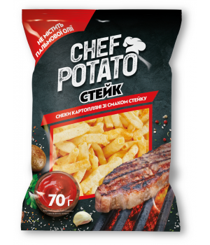 Снеки картопляні Chef Potato Стейк, 70 г (4820106160622)