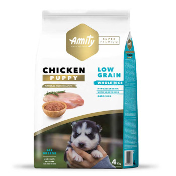 AMITY Super Premium Puppy - сухий корм для цуценят усіх порід, з куркою, 4 кг