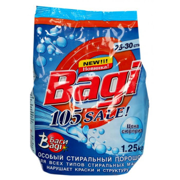Стиральный порошок Bagi Сел-105 для цветных и белых тканей 1,25кг (7290012514173)