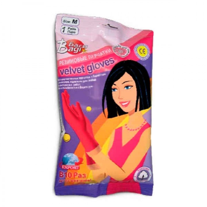 Резиновые перчатки Bagi Velvet Gloves Small (S) (7290012514043)