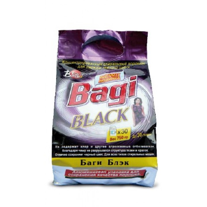 Пральний порошок Bagi Black для одягу чорного кольору 750г (7290005310584)