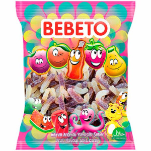 Жевательные конфеты Bebeto Червячки Кола 1 кг (8600146013372)