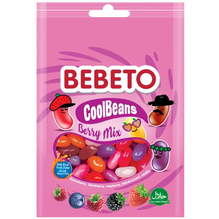 Конфеты жевательные Bebeto "Крутые бобы. Ягодное ассорти" 60 г (8690146102342)