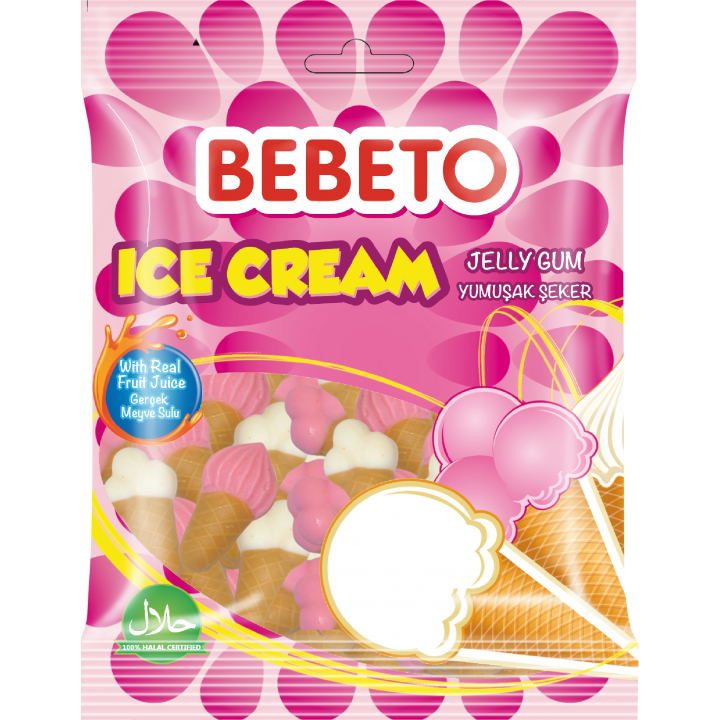 Цукерки жувальні Bebeto "Морозиво" 80 г (8690146123637)