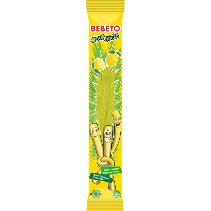 Конфеты жевательные Bebeto "Кислые палочки. Лимон" 35 г (8690146132578)