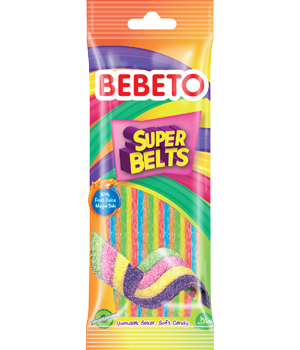 Цукерки жувальні Bebeto "Супер белтс. Фруктовий мікс" 75 г (8690146102458)