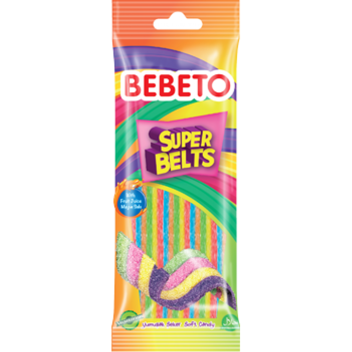 Цукерки жувальні Bebeto "Супер белтс. Фруктовий мікс" 75 г (8690146102458)