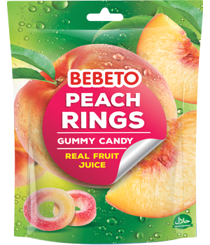 Конфеты жевательные Bebeto "Персиковые кольца" 60 г (8690146132455)