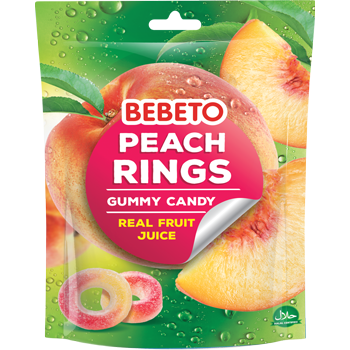 Конфеты жевательные Bebeto "Персиковые кольца" 60 г (8690146132455)