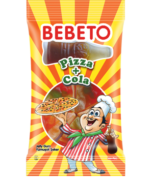 Цукерки жувальні Bebeto "Фаст фуд. Піца + Кола" 30 г (8690146132592)