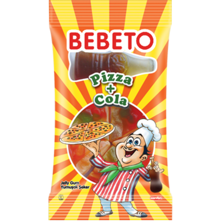 Цукерки жувальні Bebeto "Фаст фуд. Піца + Кола" 30 г (8690146132592)