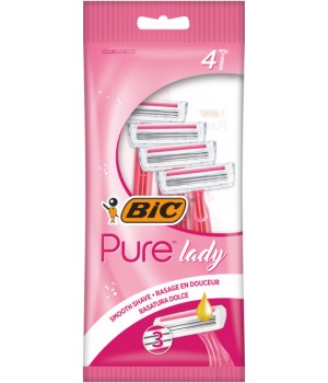 Станок одноразовий BIC Pure 3 Lady рожевий 4 шт. (3086123363816)