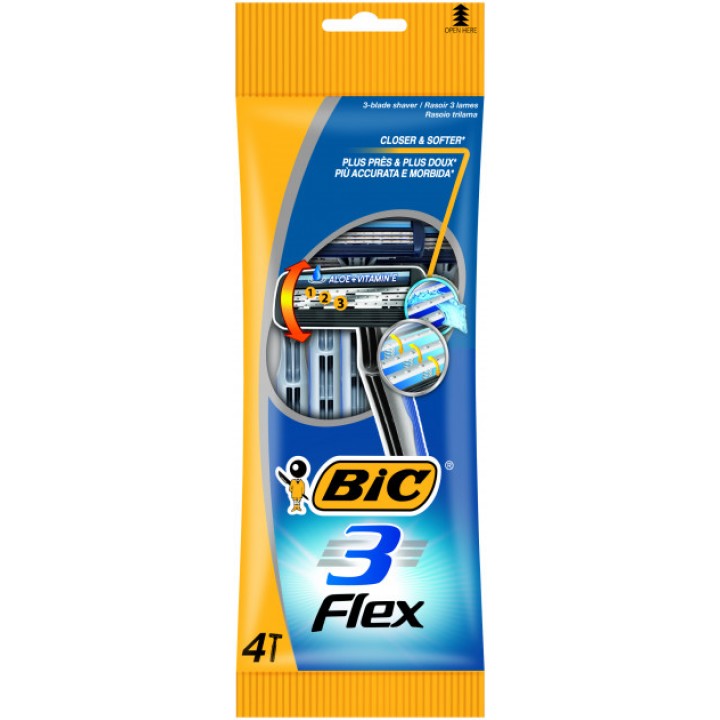 Станок одноразовий BIC Flex 3 4 шт. (3086123242524)