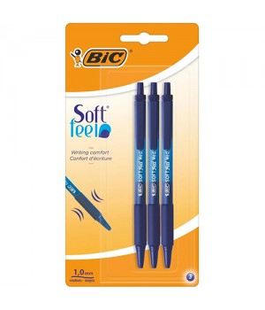 Ручка шариковая BIC Soft Clic Grip синяя 3 шт (0070330133723)