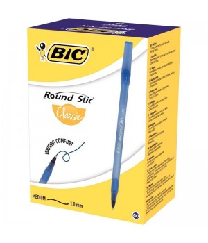Ручки кулькові BIC Round Stic M сині 60 шт. (3086123269811)