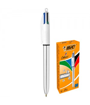 Ручка кулькова BIC 4 Colors Shine срібна 1шт. (3086123310384)