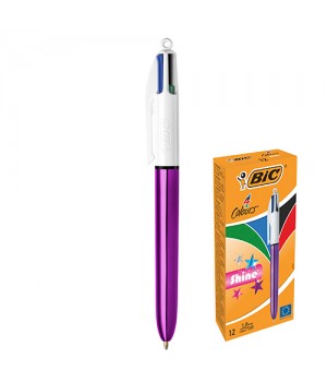 Ручка шариковая BIC 4 Colors Shine фиолетовая 1шт. (3086123310407)