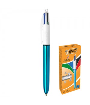 Ручка кулькова BIC 4 Colors Shine блакитна 1шт. (3086123310421)
