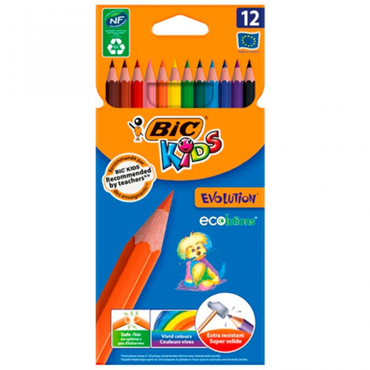 Олівці кольорові BIC Kids Evolution 12 шт. (3270220060963)