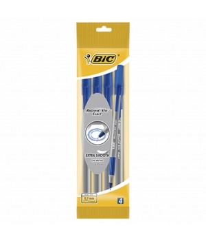 Ручки кулькові BIC Round Stic Exact сині 4 шт. (3086123408067)