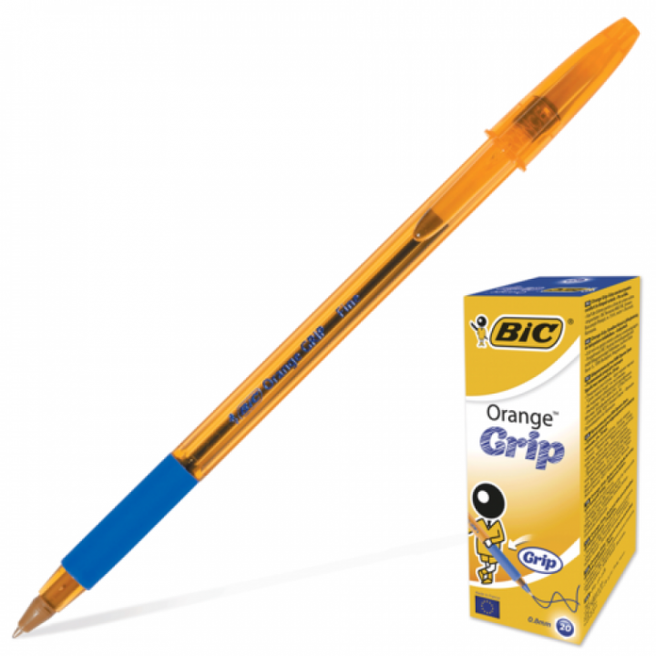 Ручки кулькові BIC Orange Grip сині 20 шт. (3086123008984)