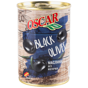 Маслини Oscar foods без кісточки, 280 г ж/б ключ