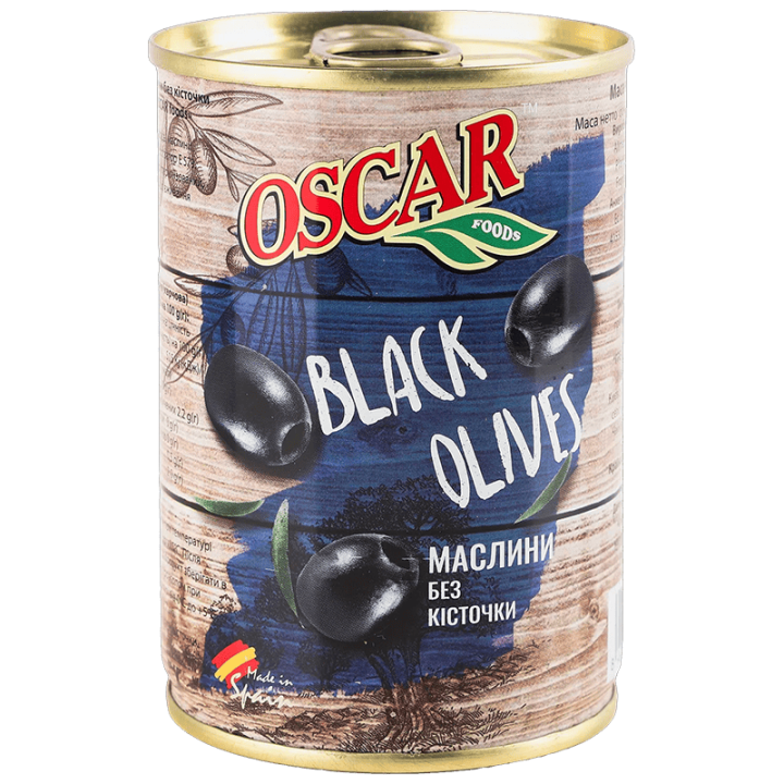 Маслини Oscar foods без кісточки, 280 г ж/б ключ