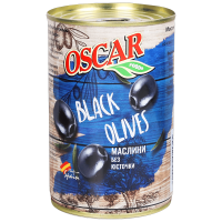 Маслини Oscar foods без кісточки, 400 г ж/б ключ