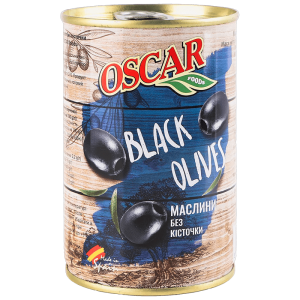 Маслини Oscar foods без кісточки, 300 г ж/б ключ