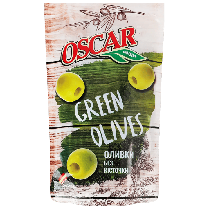 Оливки Oscar foods без кісточки, 185 г PET