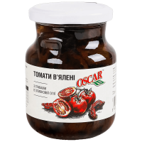 Томати Oscar foods в'ялені з травами в оливковій олії, 230 г скло