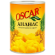 Ананаси Oscar foods шматочками у легкому сиропі, 565 г ж/б ключ