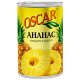 Ананаси Oscar foods кільцями у легкому сиропі, 565г  ж/б ключ