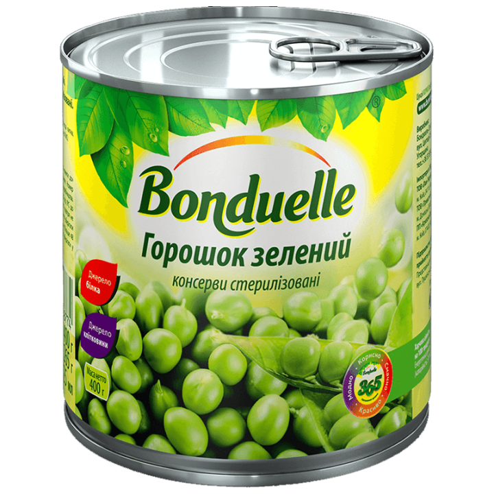 Горошок Bonduelle зелений консервований, 400г