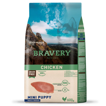 BRAVERY Chicken Mini Puppy - сухой корм для щенков мелких пород, с курицей, 600 гр