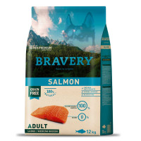 BRAVERY Salmon Large/Medium Adult - сухой корм для взрослых собак средних и крупных пород, с лососем, 12 кг (315)