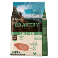 BRAVERY Chicken Puppy Large/Medium - сухой корм для щенков средних и крупных пород, с курицей, 12 кг (310)