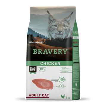 BRAVERY Chicken Adult Cat - сухой корм для взрослых котов, с курицей, 7 кг (302)