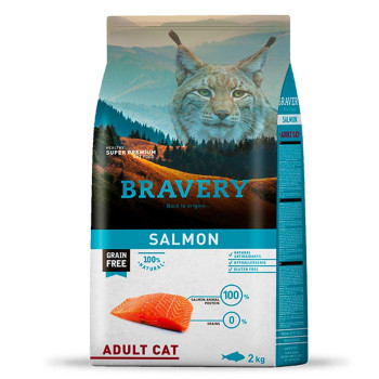 BRAVERY Salmon Adult Cat - сухой корм для взрослых котов, с лососем, 2 кг
