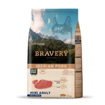 BRAVERY Iberian Pork Mini Adult - сухой корм для взрослых собак мелких пород, с иберийской свининой, 2 кг