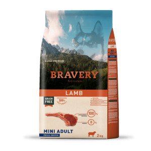 BRAVERY Lamb Mini Adult - сухий корм для дорослих собак дрібних порід, з ягням, 2 кг