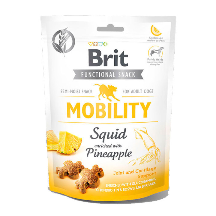 Brit Care Mobility - функциональное лакомство Брит Мобилити с кальмаром и ананасом для собак 150 г (111417/9932)