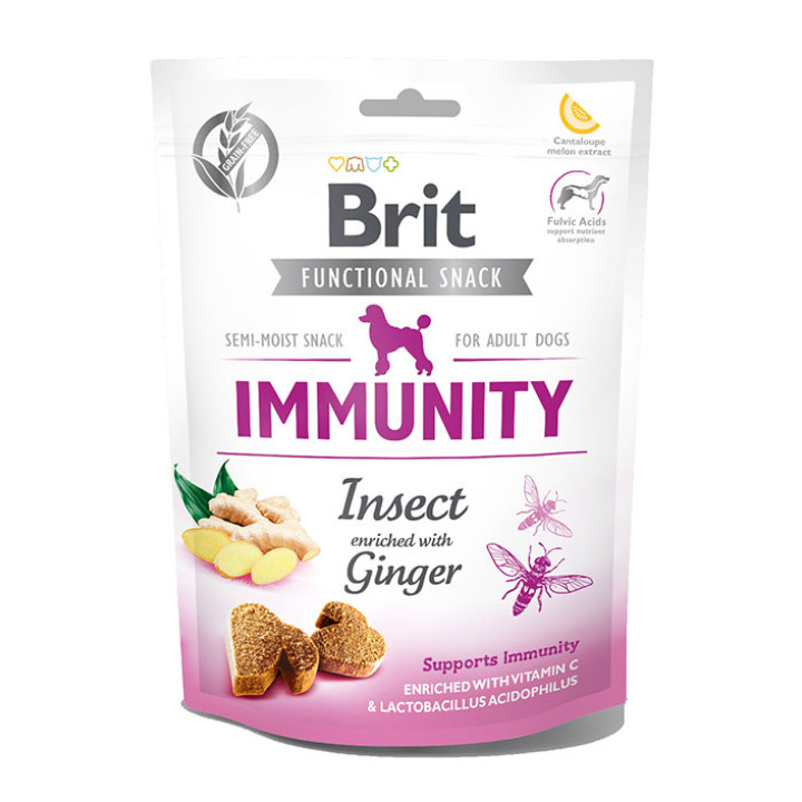Brit Care Immunity - функціональні ласощі Голені Імуніті з комахами й імбиром для собак 150 г (111421/9970)