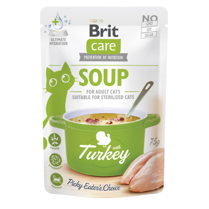 Корм вологий для котів Brit Care Soup with Turkey, суп з індичкою, 75 г