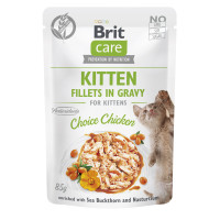 Корм вологий для кошенят Brit Care Cat Fillets in Gravy Choice Chicken, філе в соусі з куркою, 85 г