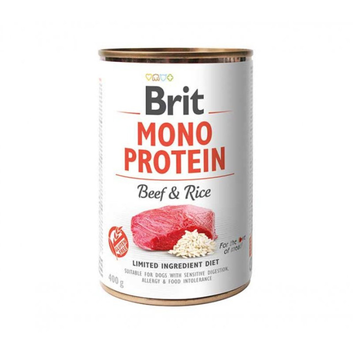 Brit Mono Protein Dog - консерви Бріт Моно Протеїн з яловичиною й рисом для собак 400 г (100832/100054/9735)