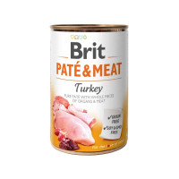 Brit Pate and Meat Turkey - корм Брит кусочки индейки и курицы в паштете для собак 400 г (100865/100074/0298)